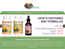 Tablet Screenshot of daveshealth.com